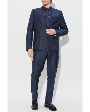 Paul Smith Checked Pattern Suit - Blue