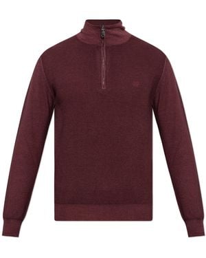 Etro Wool Jumper With Stand-Up Collar - Purple