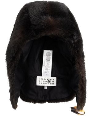 MM6 by Maison Margiela Fur Hat - Black
