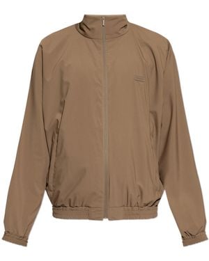 Ferragamo Reversible Jacket With Logo - Natural