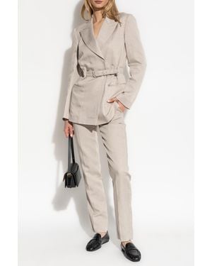 Emporio Armani Blazer With Belt - Natural
