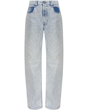 CASABLANCA Jeans With Shimmering Appliqués - Blue