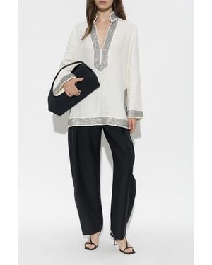 Tory Burch Tunic With Shimmering Crystals - White