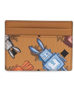 MCM Card Holder With Logo - Blue