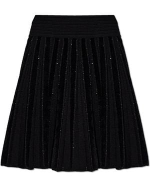 Balmain Skirt With Shimmering Sequins - Black