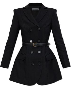 Self-Portrait Double-Breasted Dress With Belt - Black