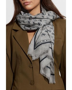 Jimmy Choo Scarf With Monogram - Gray