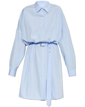 Dries Van Noten Shirt Dress With Belt - Blue