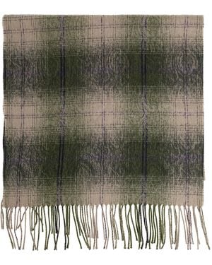 Etro Wool Scarf With Fringes - Green