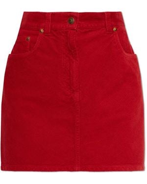 Versace Short Corduroy Skirt - Red