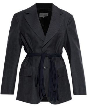 MM6 by Maison Margiela Blazer With Long Gloves - Black