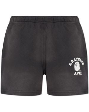 A Bathing Ape Logo Shorts - Black