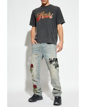 Amiri Jeans With Shimmering Appliqués - Blue