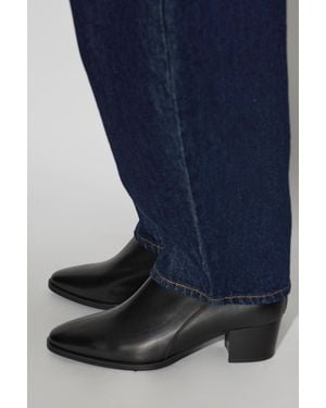 Tod's Leather Heeled Ankle Boots - Blue