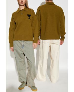 Ami Paris Wool Polo - Green