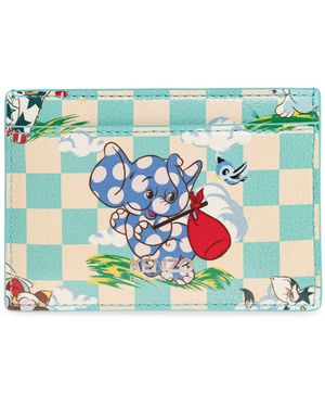 KENZO Leather Card Holder With Logo - Blue