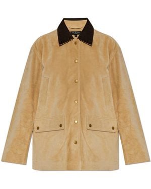 Rag & Bone Loose-Fit Suede Jacket - Natural