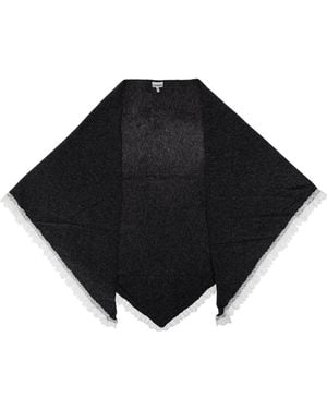 Ganni Wool Triangular Scarf - Black