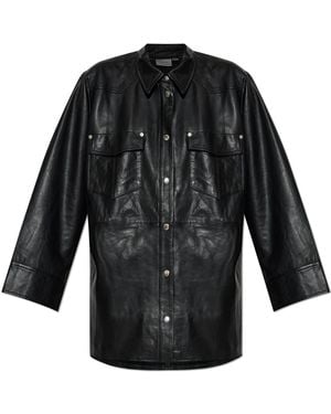 Gestuz Leather Shirt 'Gzmarlie' - Black