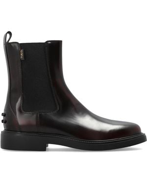 Tod's Ankle Boots With Logo - Black