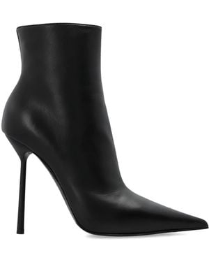 Le Silla Leather Heeled Ankle Boots 'Bella' - Black