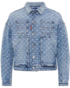 DSquared² Denim Jacket With Monogram - Blue