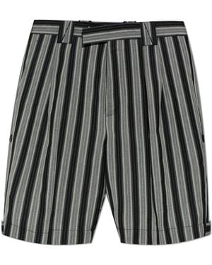 Versace Striped Pattern Shorts - Grey