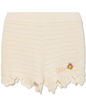 Chloé Shorts With A Decorative Weave - Natural