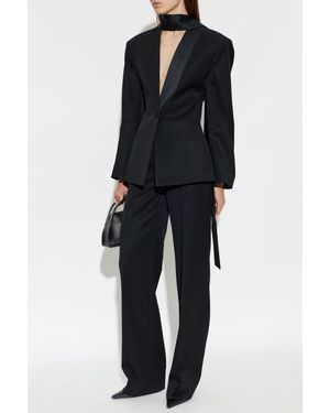 The Attico Blazer With Satin Shawl - Black