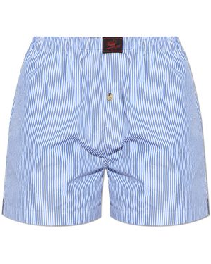 Willy Chavarria Striped Pattern Shorts - Blue