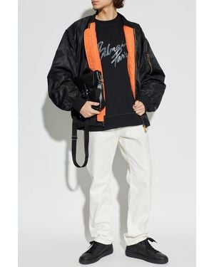 Balmain Sweatshirt With Printed Logo - Black