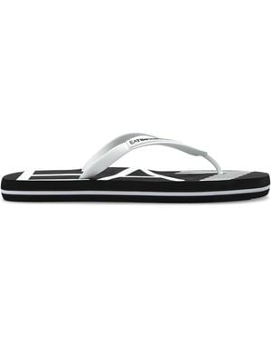 EA7 Rubber Slides With Logo - White