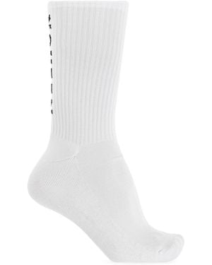 McQueen Cotton Socks With Logo - White