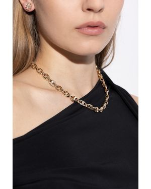 Tory Burch Necklace With Shimmering Crystals - Black