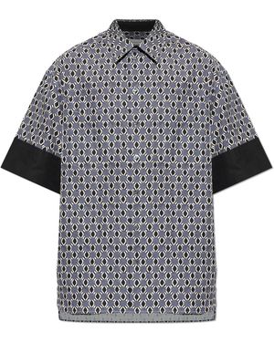 Lanvin Patterned Short-Sleeve Shirt - Grey