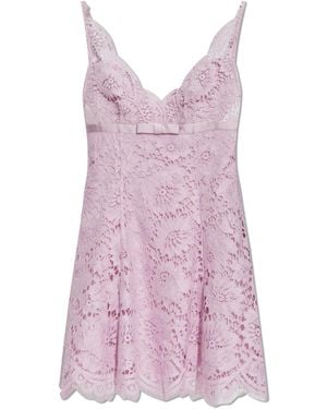 Self-Portrait Lace Dress With Straps - Pink