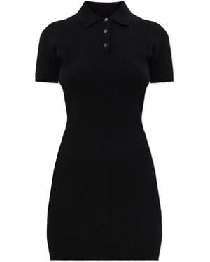 T By Alexander Wang Wool Fitted Dress - Black