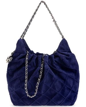 Tory Burch Suede Bag "Fleming" - Blue