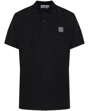 Stone Island Polo With Logo - Black