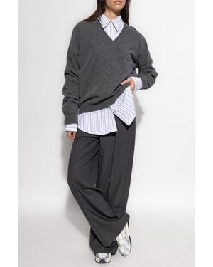 Rag & Bone Creased Pants With A Pinstripe Pattern - Gray