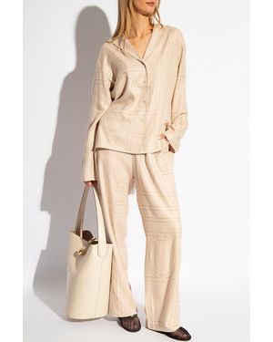 TOTEME Silk Twill Pajama Shirt - Natural