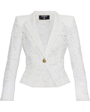 Balmain Lace Blazer - White