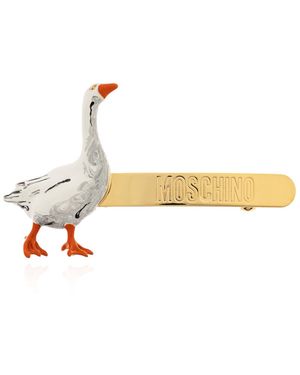 Moschino Hair Clip With A Goose Motif - White