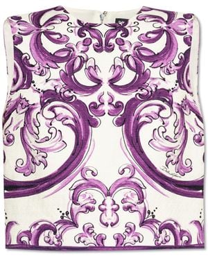Dolce & Gabbana Top With "Majolica" Print - Purple