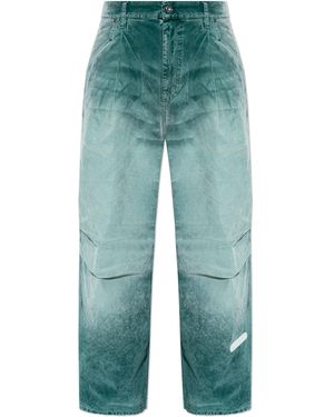 PDF Velvet Pants With A 'Vintage' Effect - Green