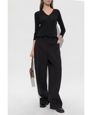 Fendi Top Finished With A Ruffle - Black