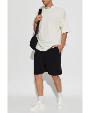 Palm Angels Shorts With Logo - Black