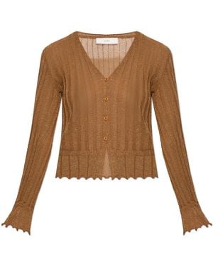 Akep Cardigan With Lurex Thread - Brown