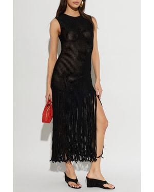 Alaïa Dress With Long Fringes - Black