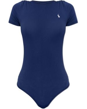 Polo Ralph Lauren Lingerie Bodysuit With Logo - Blue